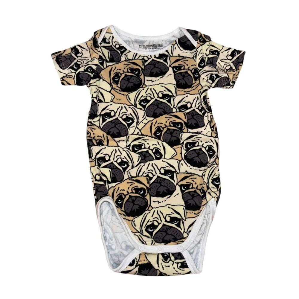 Sleep No More Pug Off Baby Bodysuit Size 12-18 Months